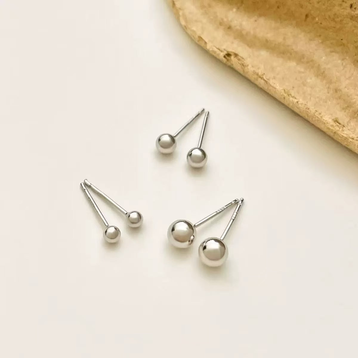 5mm Minimal Stud Earrings with Sterling Silver Posts