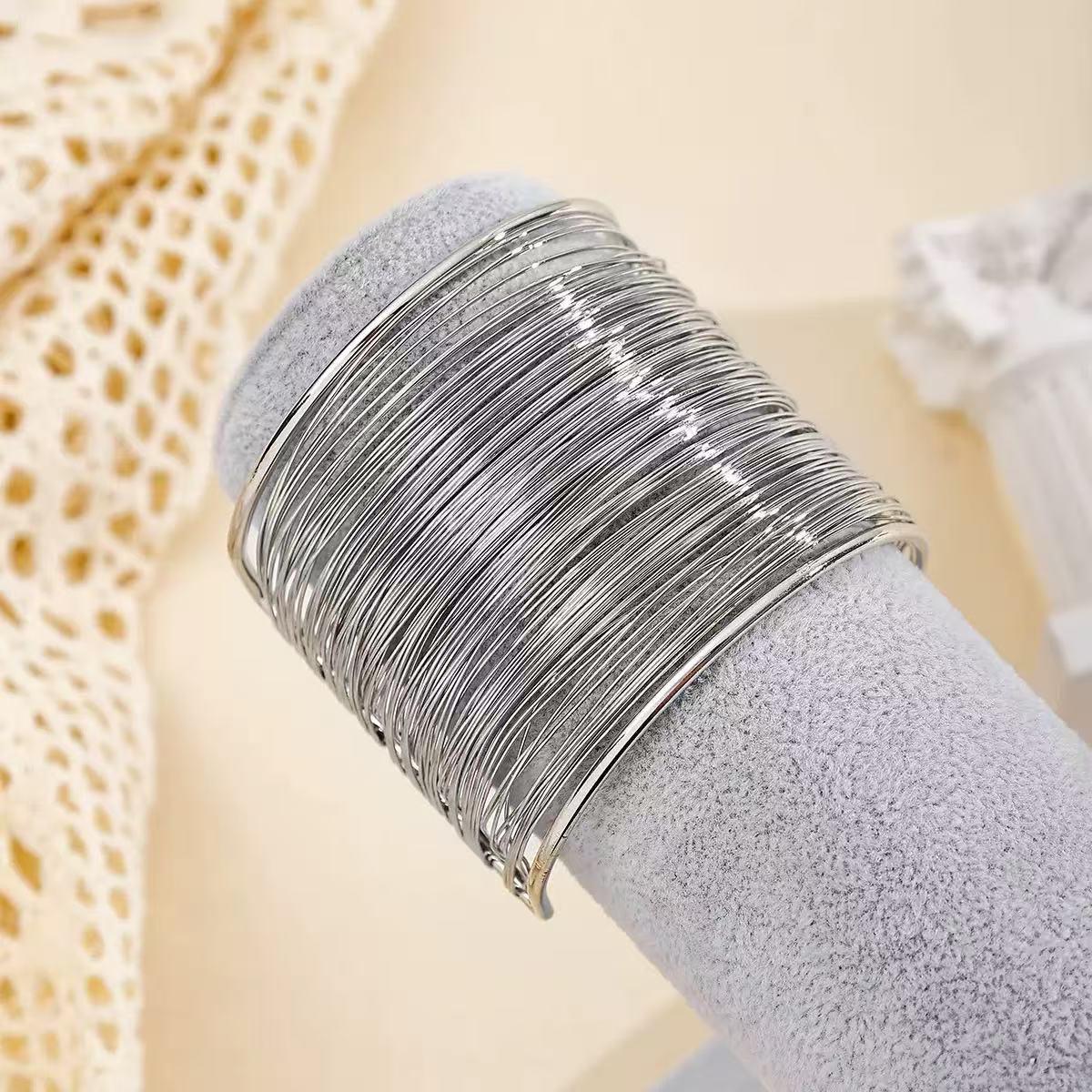 Minimal Gold-Plated Open Bangle Bracelet for Women
