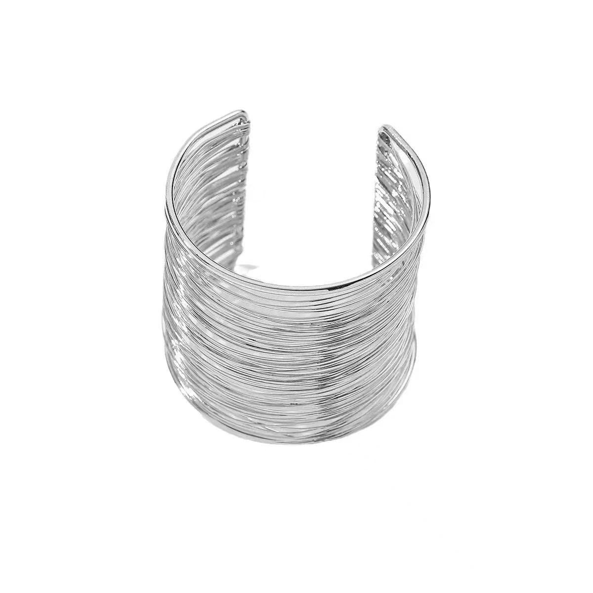 Minimal Gold-Plated Open Bangle Bracelet for Women