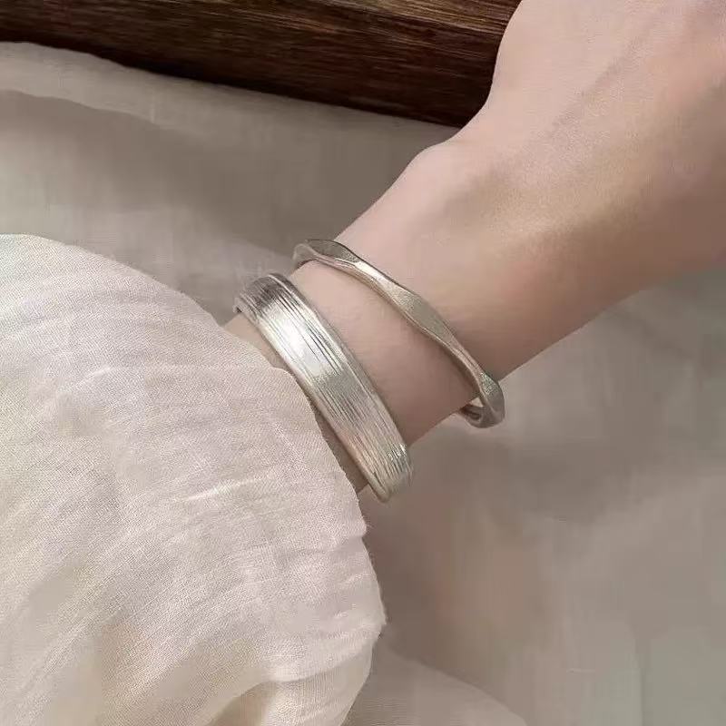 Silver Layered Ring Bracelet in Copper Alloy