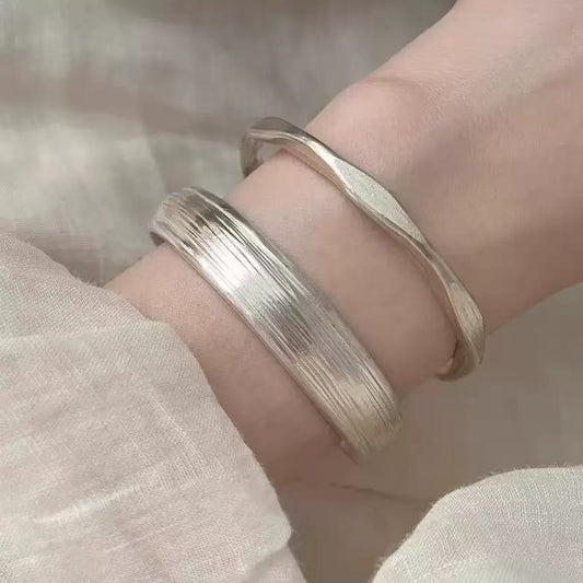 Silver Layered Ring Bracelet in Copper Alloy