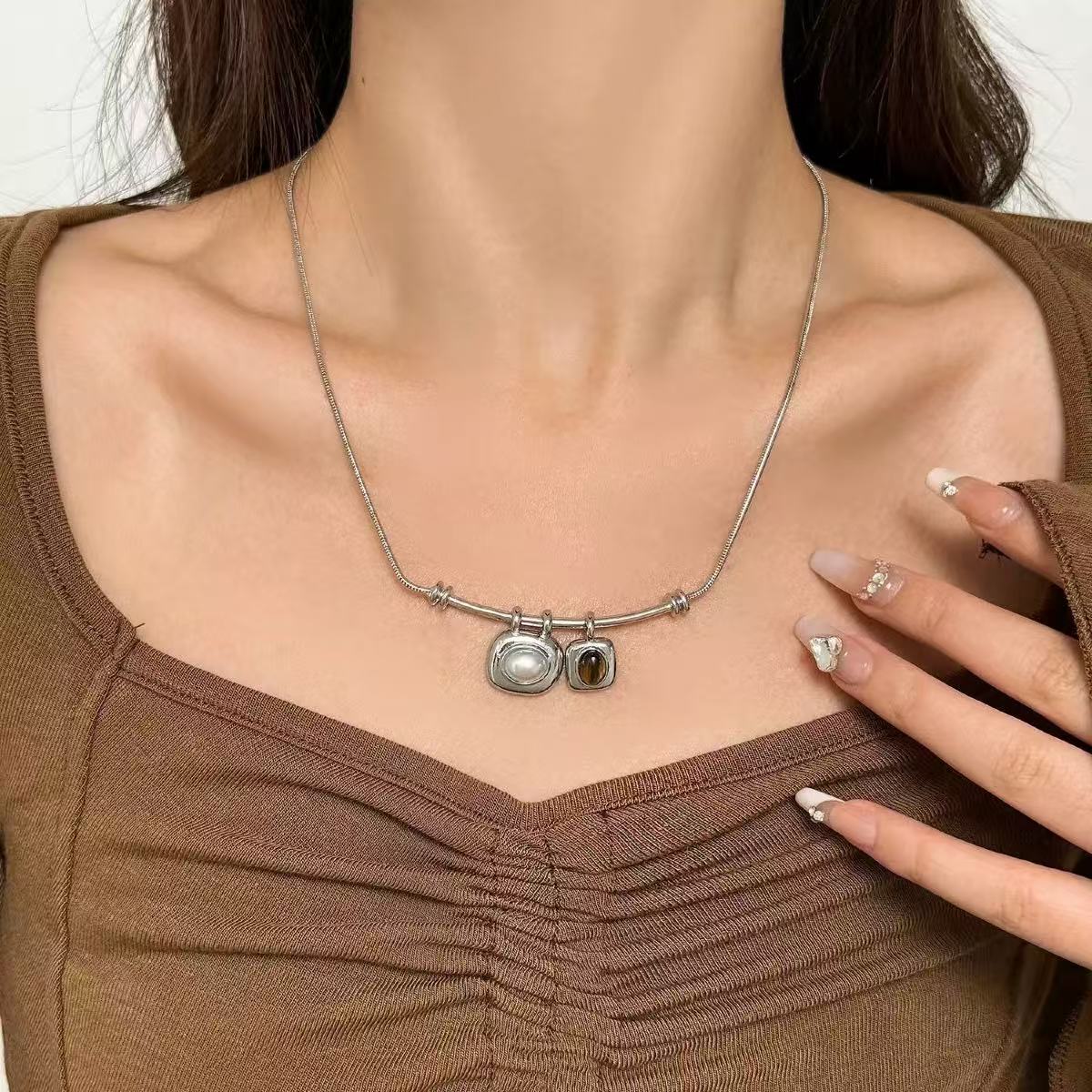 Titanium Steel Pendant Necklace for Women