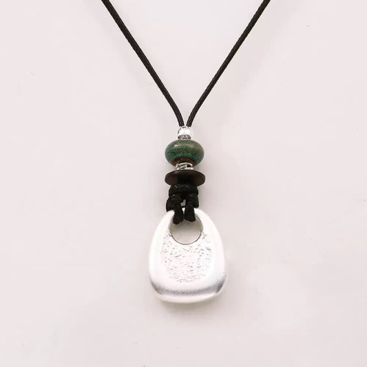 Minimal Matte Silver Pendant Necklace for Women