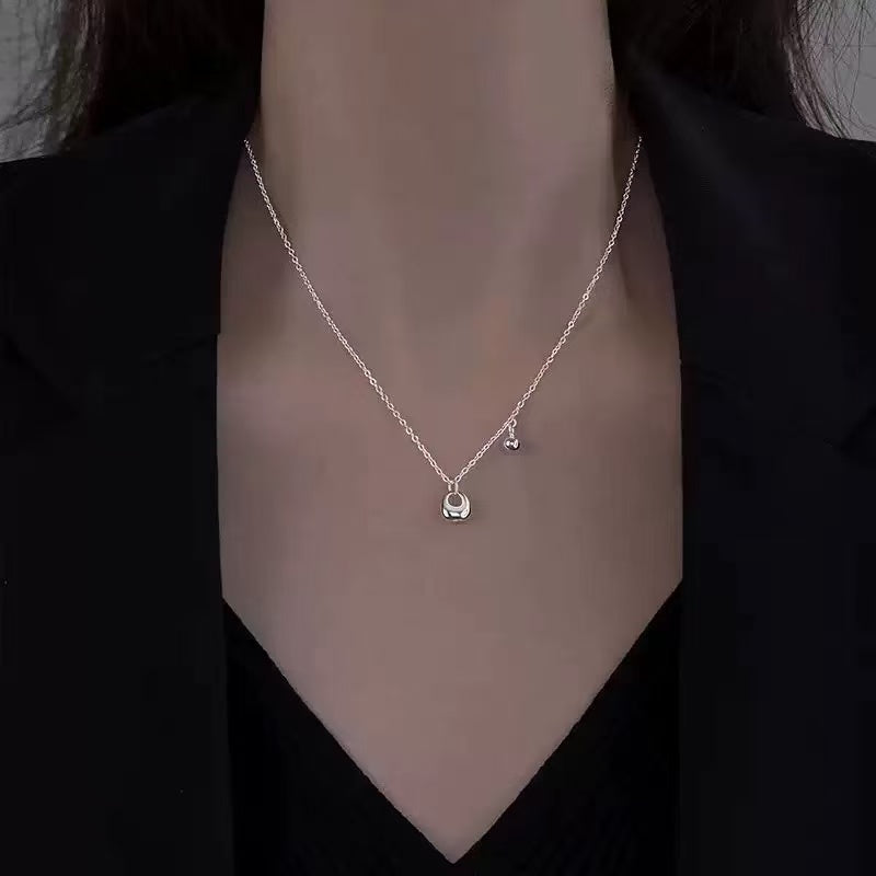 Silver-Plated Chunk Pendant Necklace for Women