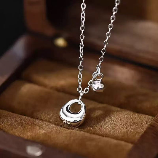 Silver-Plated Chunk Pendant Necklace for Women