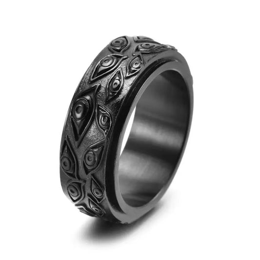 Rotating Eye Design Ring in Titanium Steel
